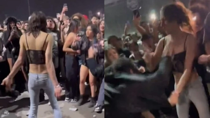 Konserde dehşet anları! Trans birey herkese yumrukla saldırdı Kanye West bakın ne yaptı