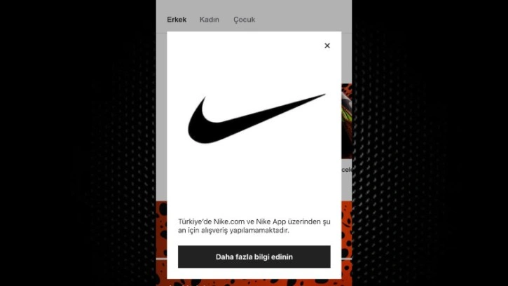 Nike, Türkiye'den İnternet Alışverişlerini Askıya Aldı