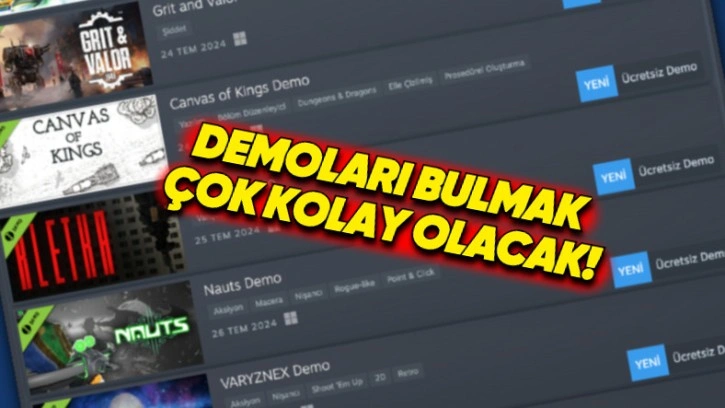 Steam'den Oyun Demoları Hakkında Oyuncuları Sevindirecek Değişiklikler