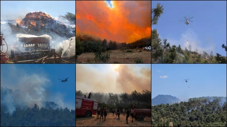 Türkiye'de çeşitli bölgelerde çıkan orman yangınlarına müdahaleler sürüyor