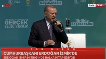Cumhurbaşkanı Erdoğan İzmir'de konuşuyor