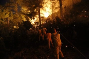 Muğla'da çıkan orman yangınına müdahale gece boyunca devam etti